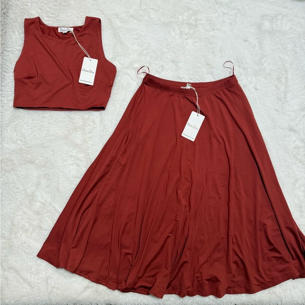 Rust Skirt Set - Picture 1 of 2